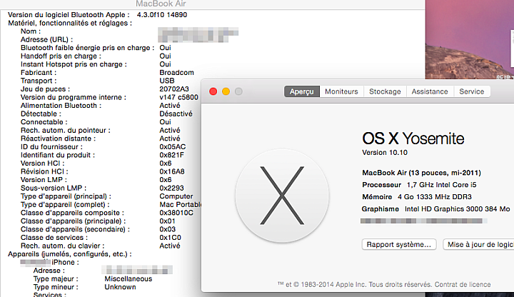 MacbookAir 2011 打開 Handoff 教程,正式版Yosemite已測