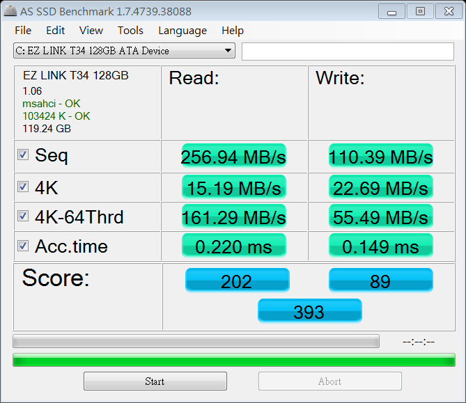 SSD T34+880GM-LE AHCI請教。