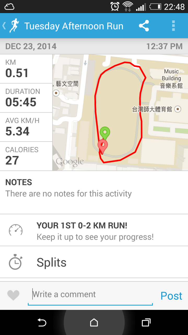 單獨使用 SONY Smart Watch 3 (SWR50) 當 GPS 手錶記錄軌跡