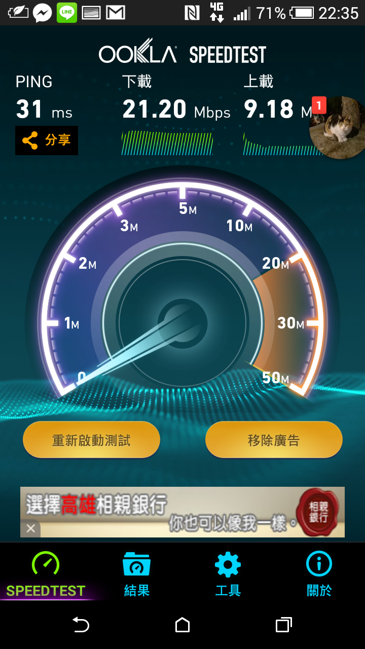 台灣之星南部4G收訊網路實測