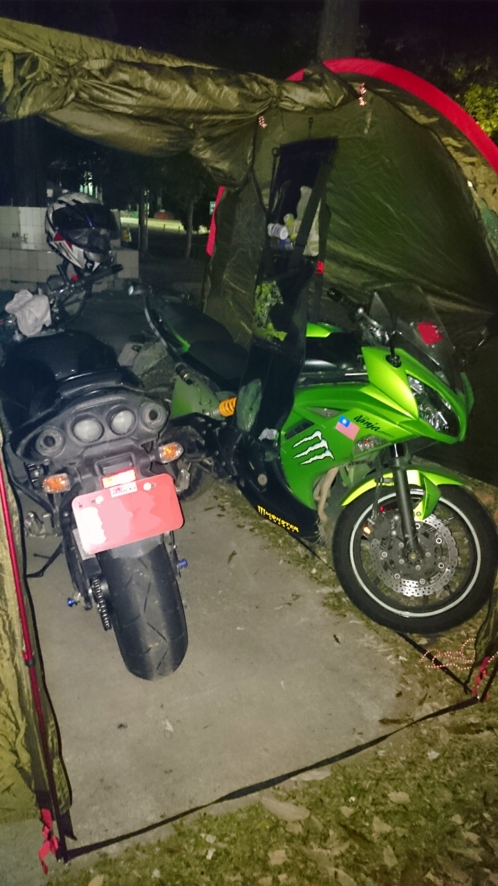 肥吱吱與綠胖胖之來去台南住一晚(重機露營)(三月重機小旅行)