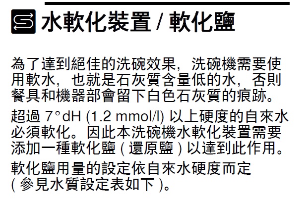 BOSCH洗碗機 軟化鹽一問
