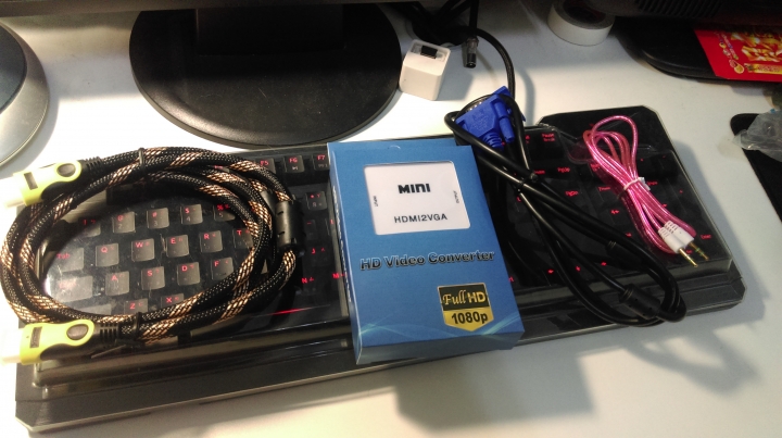 HDMI 轉 VGA 開箱 向水波紋說再見