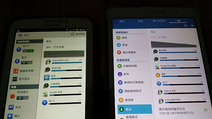 請幫忙協助 TabPRO 8.4 LTE T325 電池耗電問題