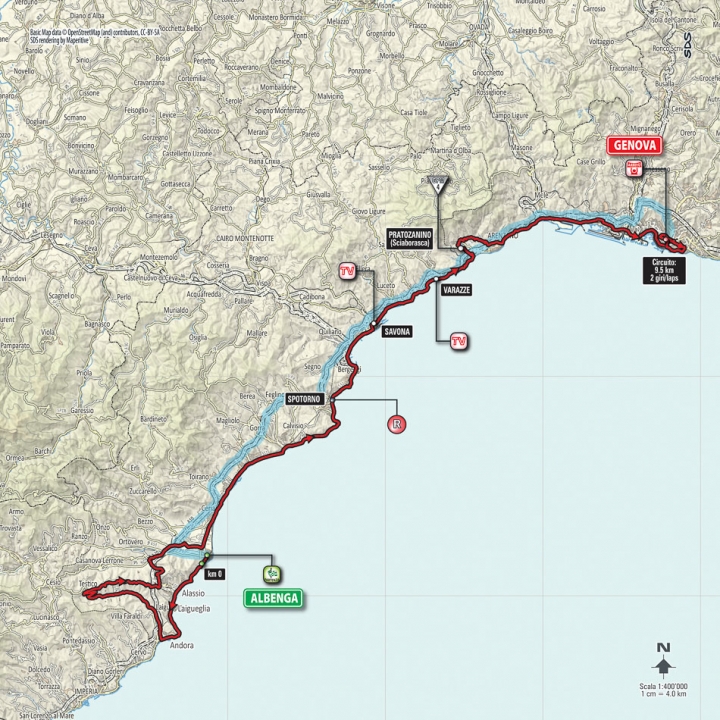 2015 環義大賽 第二站, Albenga → Genova 177 km(FLAT)