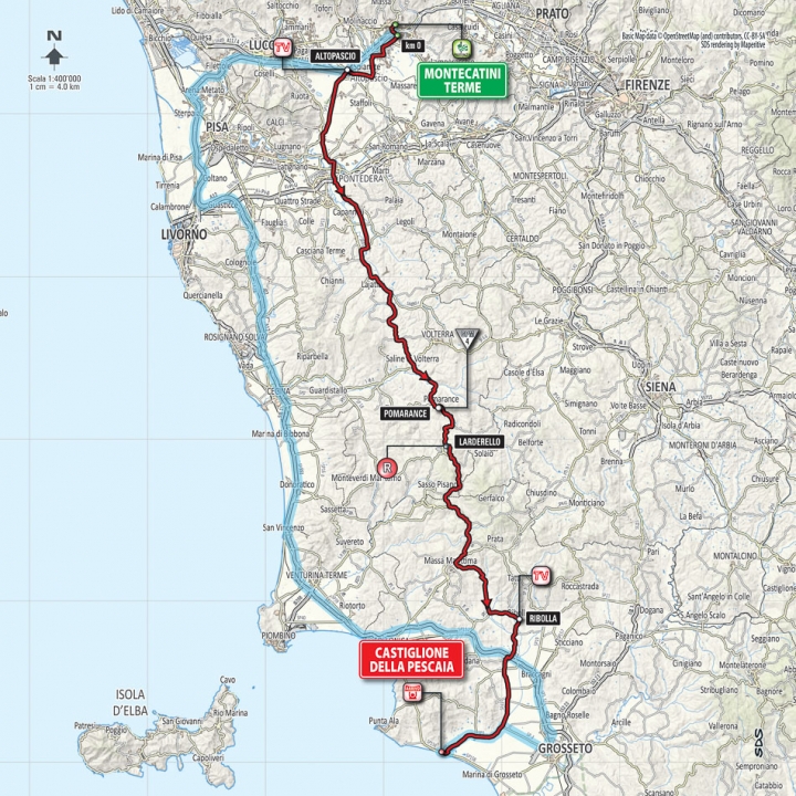 2015 環義大賽 第六站, MONTECATINI TERME →CASTIGLIONE DELLA PESCAIA 183 KM (FLAT)