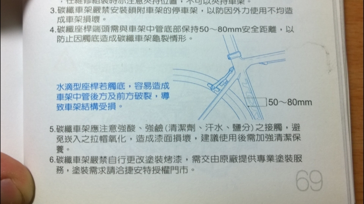 GIANT TCR SLR3 水滴作管中管底裂縫