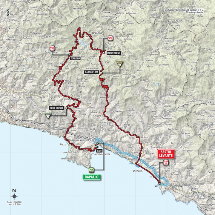 2015 環義大賽 第三站, RAPALLO → SESTRI LEVANTE 136 KM (Medium mountain)