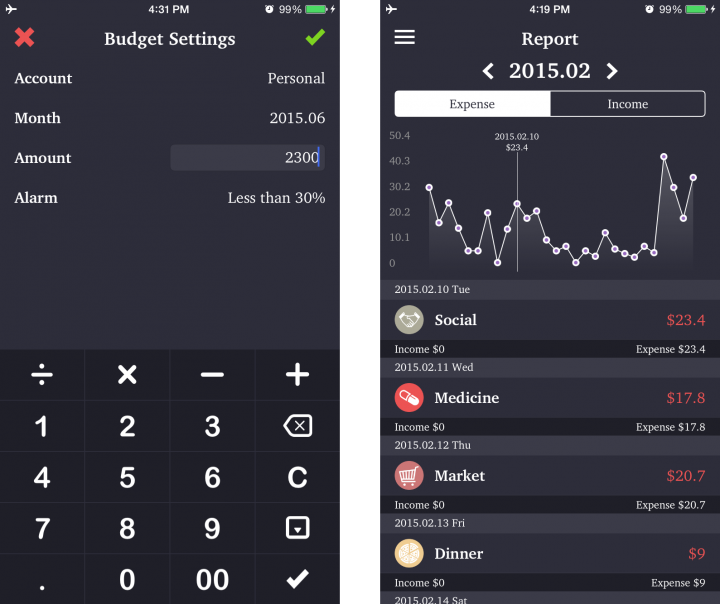 MOZE LITE v1.4 - 記帳,彈指之間
