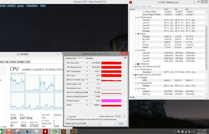 GIGABYTE P34W V3 燒機測試(降頻與CPU溫度細說明) Part3