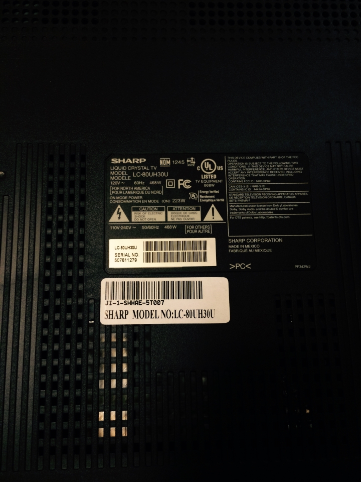 SHARP 80" 2015 4K 直下式 首批白老鼠不專業分享文 LC-80UH30U