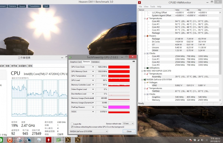 GIGABYTE P34W V3 燒機測試(降頻與CPU溫度細說明) Part3
