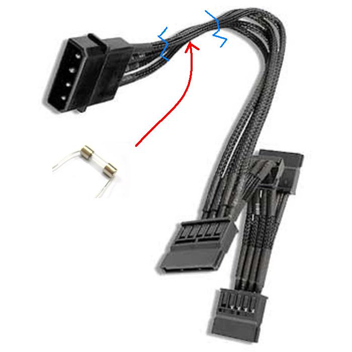 想用molex to sata 轉接線? 先焊上"保險絲"才能多一層保障。