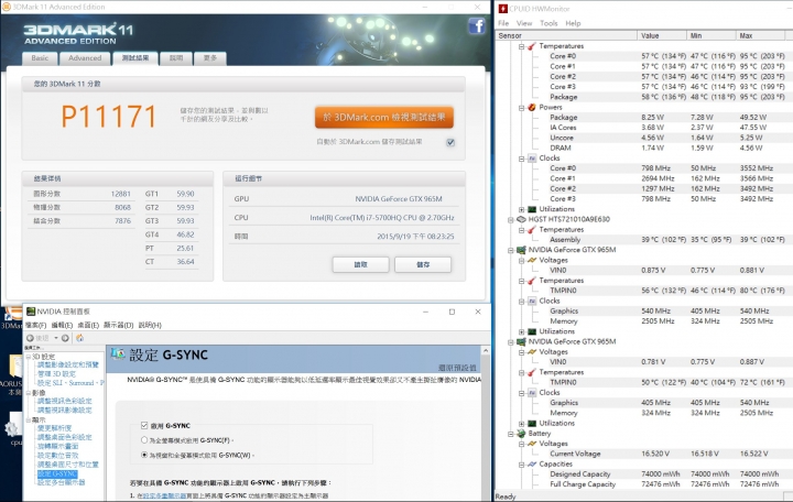 AORUS X5 使用影像擷取卡與開啟G-SYNC的效能表現