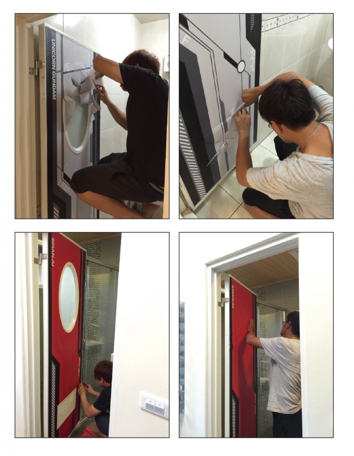 我的玩具宅2-塑鋼門鋼彈UC風格改造計畫(10.15更衣室塑鋼門貼圖)