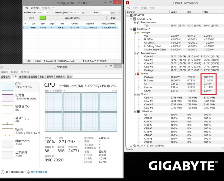 GIGABYTE P37X燒機分享與Smart update介紹