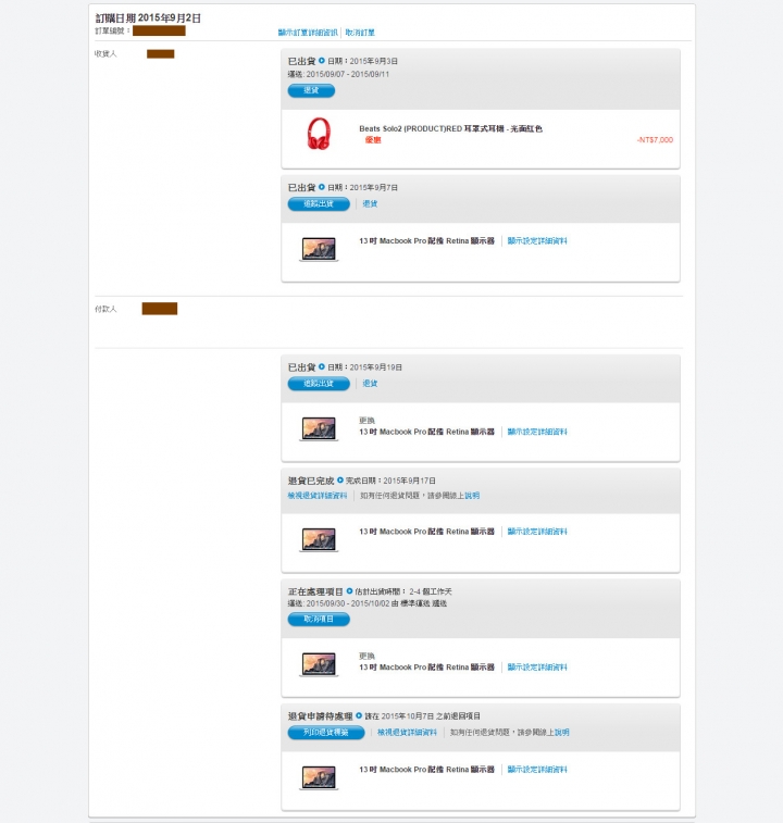 想知道最近購買MacBook Pro Retina 螢幕災情