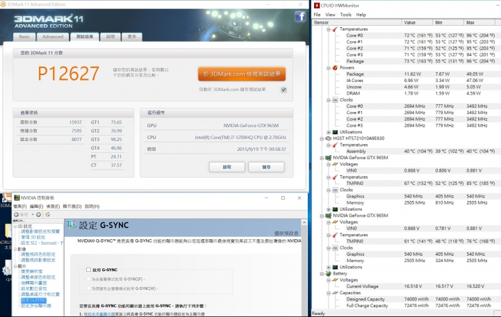 AORUS X5 使用影像擷取卡與開啟G-SYNC的效能表現