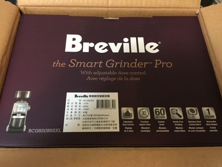 Breville BCG820XL 專業級定量磨豆機 不專業開箱文