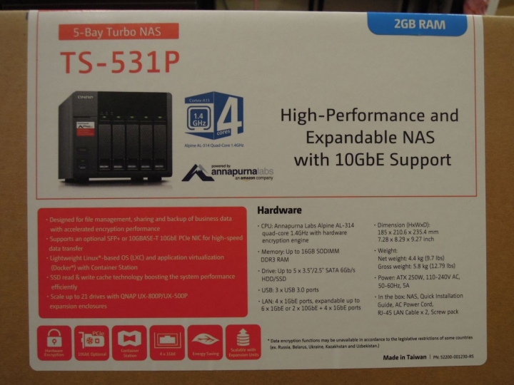 QNap TS-531P 開箱, 10G實測.