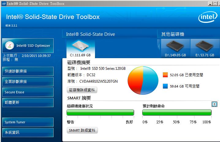 Intel 530 120GB 寫入慢,請大大幫下忙分析