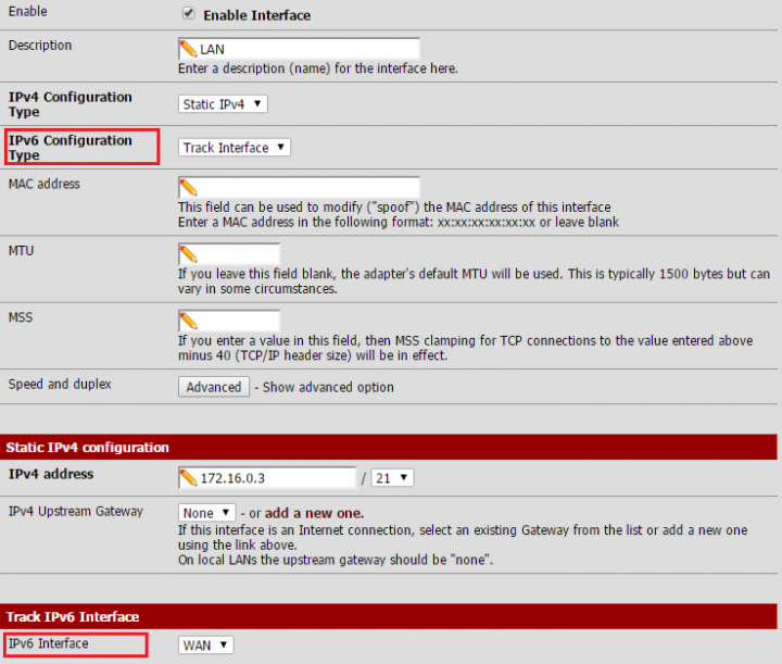 pfSense設定中華電信IPv6 Dual Stack