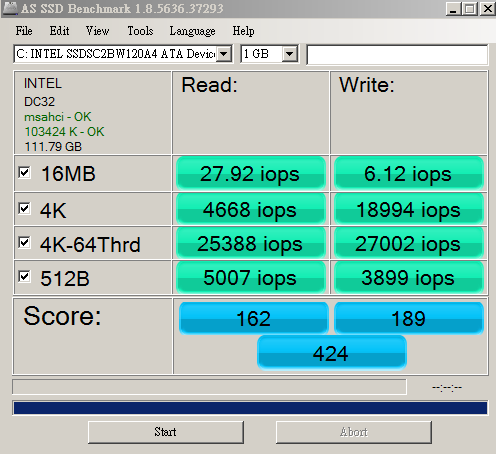 Intel 530 120GB 寫入慢,請大大幫下忙分析