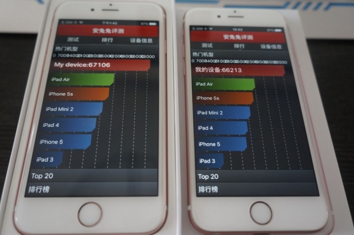 探個究竟,16nm和14nm直播2台玫瑰金6S-64G CPU測試!!!----測試完畢,結果如內!