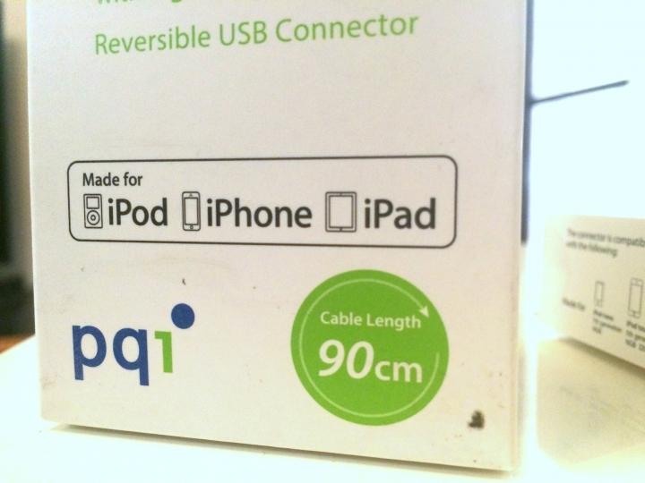 【開箱】PQI i-Cable 90cm Lightning 雙面插圓線