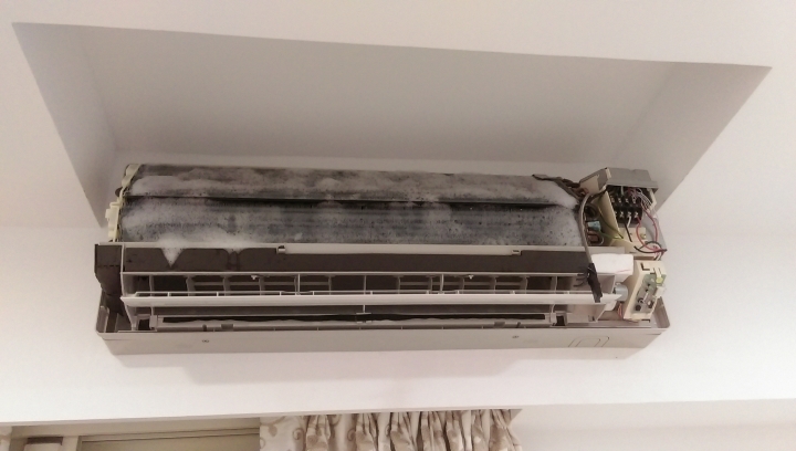 三洋分離式冷氣室內機除霉清洗DIY