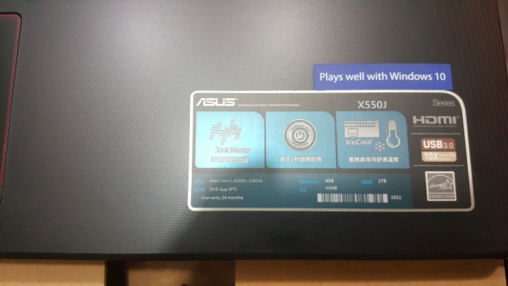 ASUS X550JX開箱