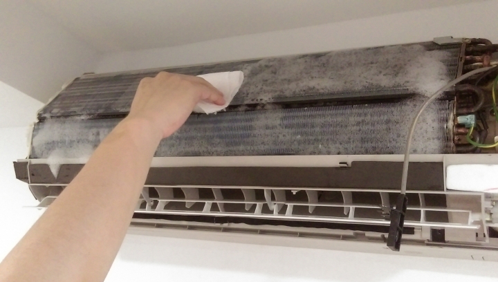 三洋分離式冷氣室內機除霉清洗DIY