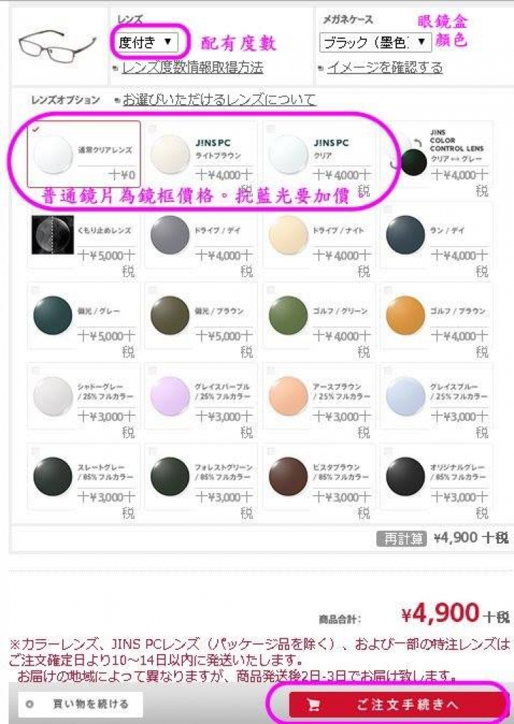 簡單分享網購日本JINS眼鏡郵寄台灣過程及心得