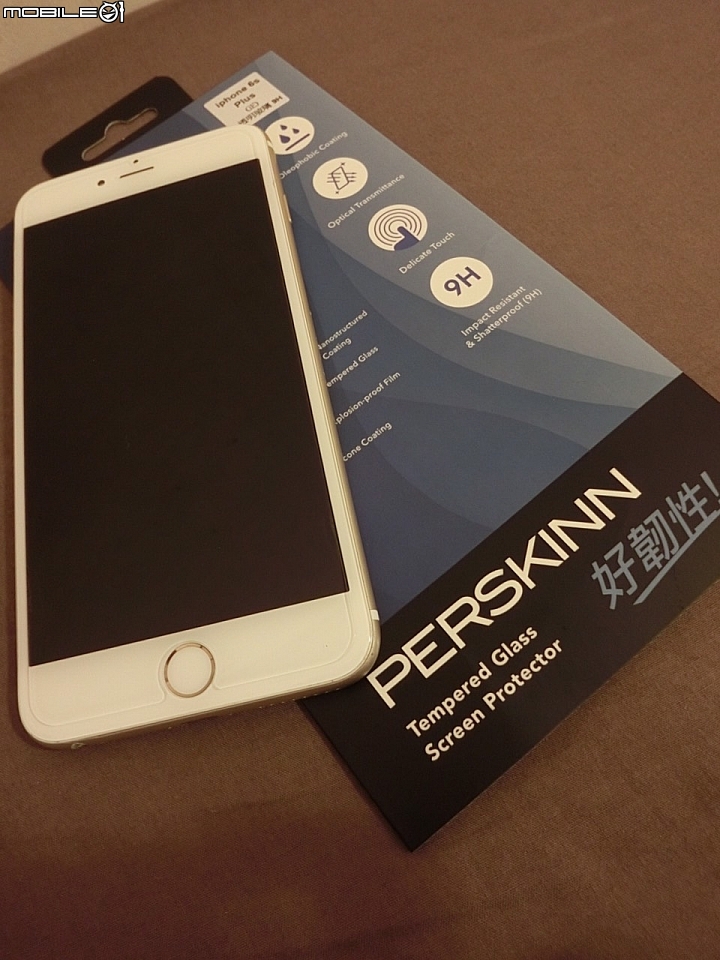 i phone 6 plus PerSkinn 9K鋼化玻璃保護貼開箱