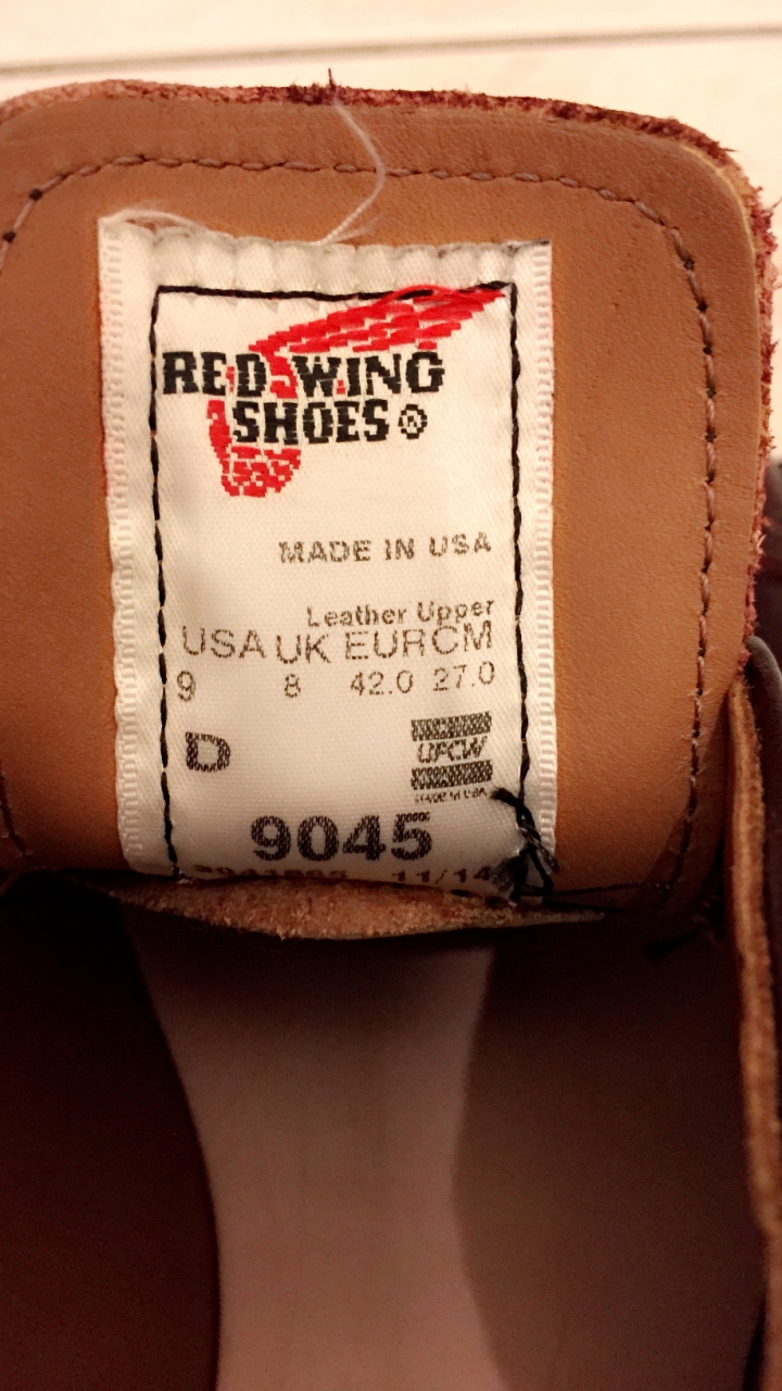 Red Wing 2015 Paton Oxford #9045 簡易開箱之Size買大了.....