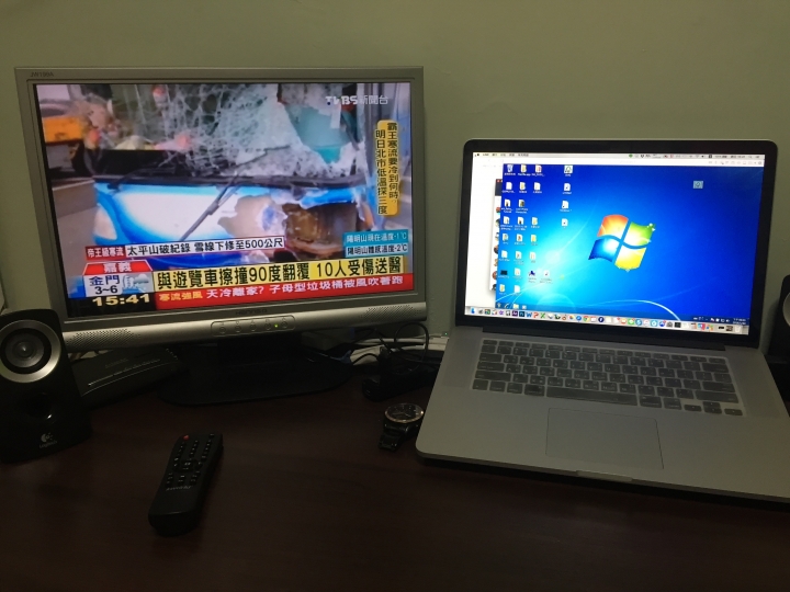 Macbook pro 15'' 外接液晶顯示器&有線電視 疑問