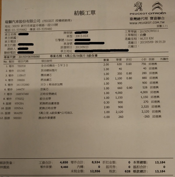 Peugeot 208 E-HDI 九萬五千公里分享。