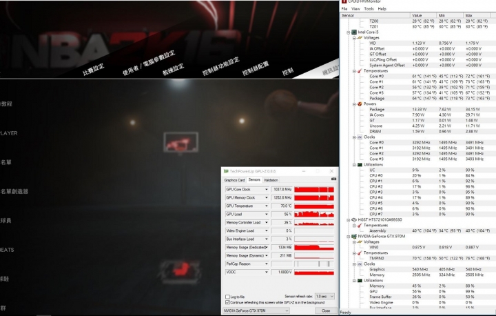 GIGABYTE P55W V5燒機(使用XTU調整mV降壓降溫)與遊戲溫度表現