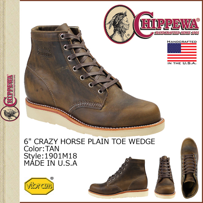 Chippewa 6” Crazy Horse 工作靴