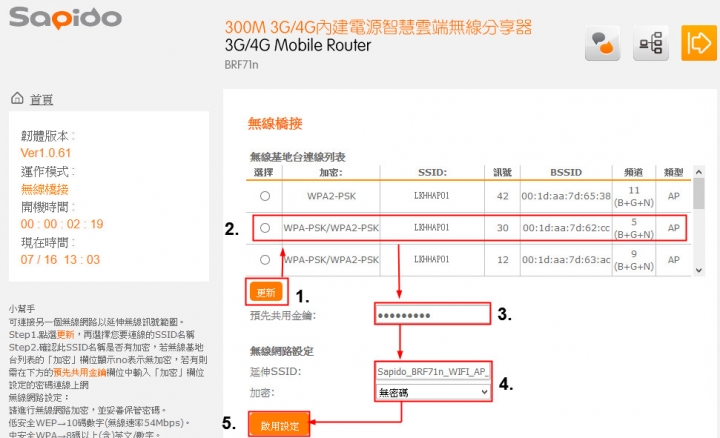 SAPIDO 傻多 BRF71N 隨身WIFI AP 開箱&實測