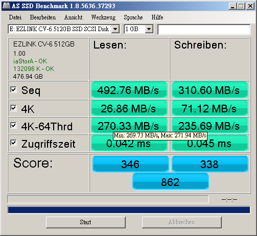 PChome特價的EZlink CV6 512GB 簡測