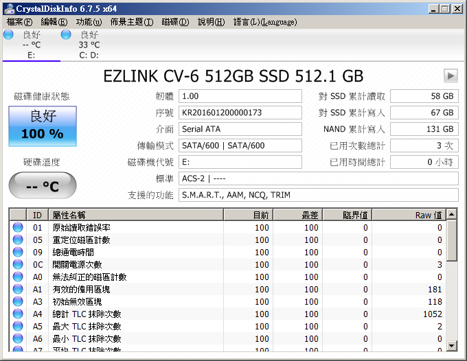 PChome特價的EZlink CV6 512GB 簡測