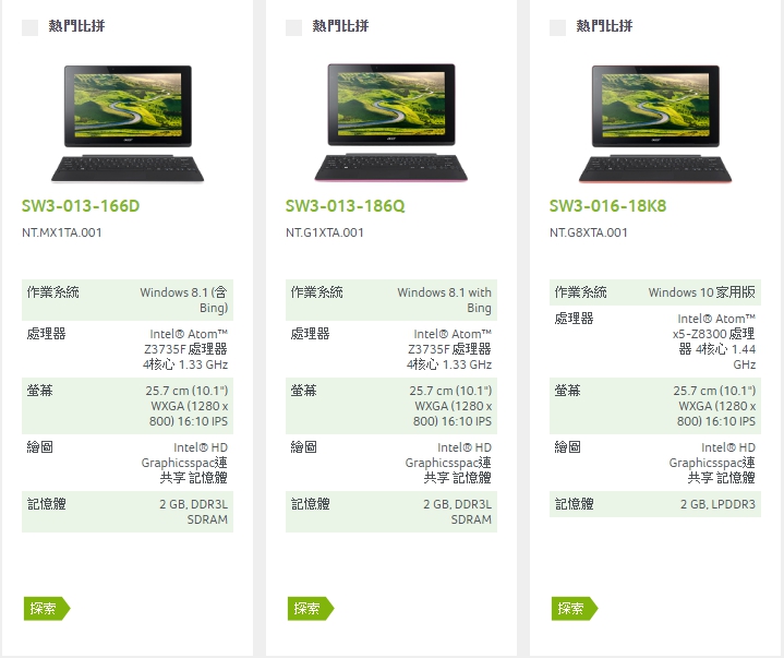宏碁Acer 2合1筆電