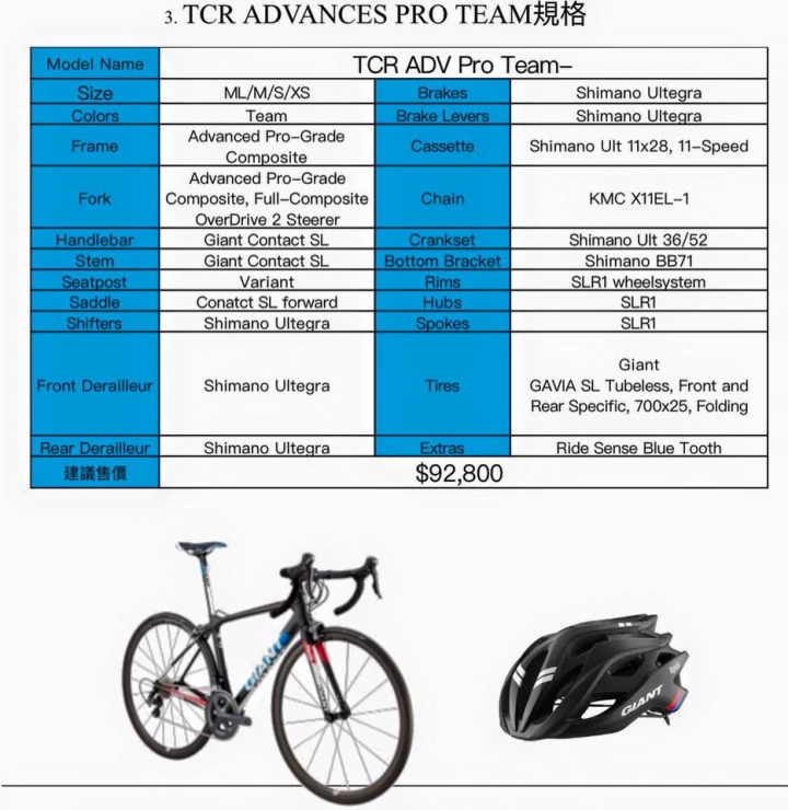 2017 TCR ADVANCED SL2 跟 PRO1搶先賞圖