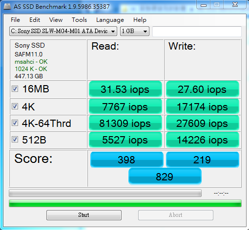 SONY 首款SSD M series 480G固態硬碟實測