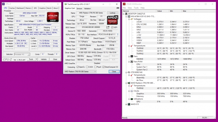 AMD Athlon X4 845 桌機版 Carrizo 和新夥伴 G550M