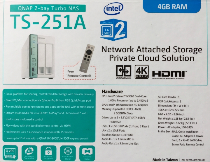 內建USB QuickAccess連接存取 QNAP TS-251A試用