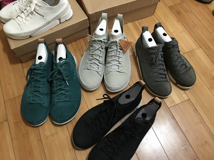 颱風過後的開箱 Clarks Trigenic Flex 全白、老鼠灰 女鞋 多色、多款、多圖 一次開完