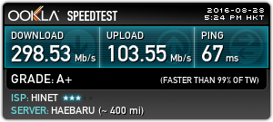 【8/28更新追加測速】台北市供裝中華電信 FTTH 300M/100M 光纖到府全程紀錄