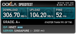 【8/28更新追加測速】台北市供裝中華電信 FTTH 300M/100M 光纖到府全程紀錄